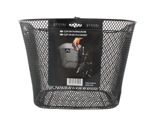 Корзина 5-431518 передняя 35х25х25/22см быстросъемная д/руля 25,4/31,8мм сталь черная CLIP ON VENTURA