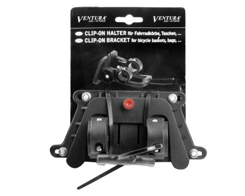 Корзина/крепеж-адаптер 5-431523 для б/съемный корзины и сумки на руль 22,2-31,8мм черный VENTURA