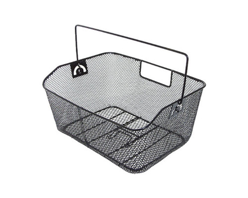 Корзина 5-431540 задняя 41х30х18/15см сталь на багажник с ручкой черная