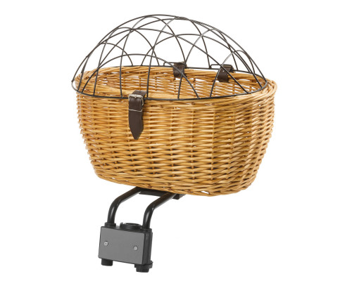 Корзина 5-431604 перед/задний для животных быстросъемная 43х30х22/14см сталь/дерево плетеная HANDMADE коричневая BA PET M-WAVE