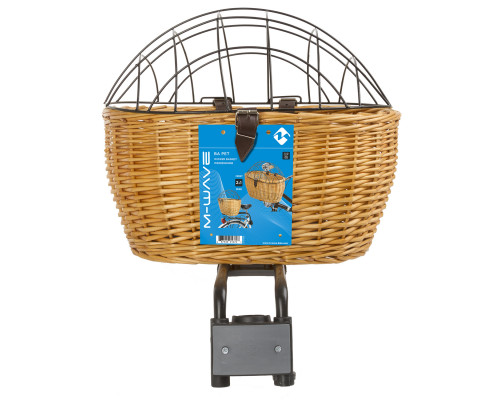 Корзина 5-431604 перед/задний для животных быстросъемная 43х30х22/14см сталь/дерево плетеная HANDMADE коричневая BA PET M-WAVE