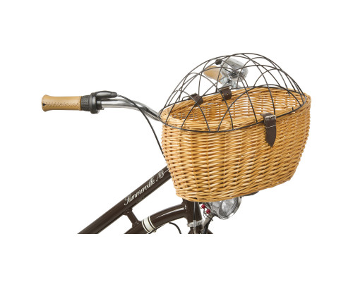 Корзина 5-431604 перед/задний для животных быстросъемная 43х30х22/14см сталь/дерево плетеная HANDMADE коричневая BA PET M-WAVE