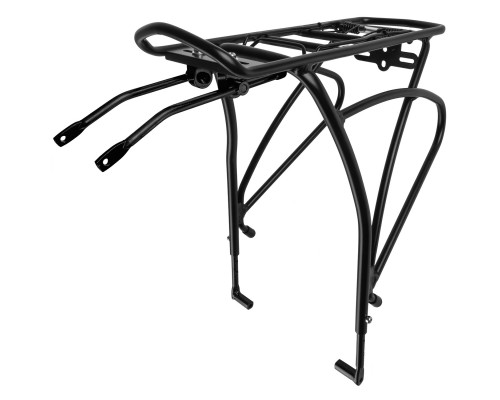 Багажник 5-449901 алюминиевый 24-29″ сварной, 38*13,5см, для переметной сумки, регулируемый для дискового тормоза черный