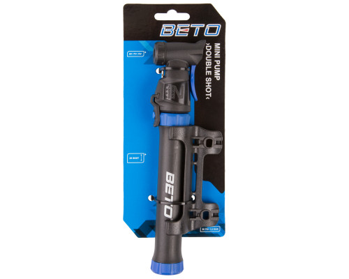 Насос 5-470226 пластиковый двойного действия универсальный головка с иглой д/мяча черно-синий BETO