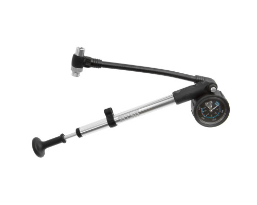 Насос 5-470275 для АМОРТИЗАЦИОННОЙ ВИЛКИ с манометром алюминиевый до 28бар/400PSI складной шланг ВЕТО