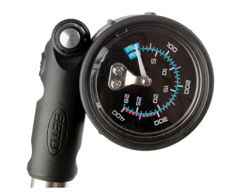 Насос 5-470275 для АМОРТИЗАЦИОННОЙ ВИЛКИ с манометром алюминиевый до 28бар/400PSI складной шланг ВЕТО