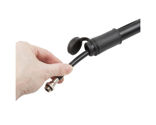 Насос 5-470280 алюминиевый шланг 150мм универсальный головка, 89г, заглушка, черный M-WAVE