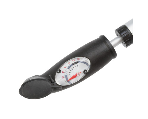 Насос 5-470304 алюминиевый с манометром двойного действия 2 головки с колпачком, Т-ручка серебристый ВЕТО