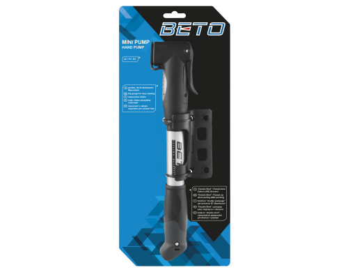 Насос 5-470304 алюминиевый с манометром двойного действия 2 головки с колпачком, Т-ручка серебристый ВЕТО