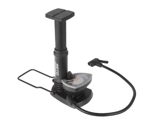 Насос 5-470340 ножной специализированный пластиковый складной с манометром 2 головки на шланге черный BETO