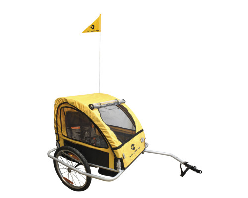 Крепление 5-640091 прицеп для перевозки детей или грузов алюминиевый рама и обод 20″ 2 сиденияя с крышей