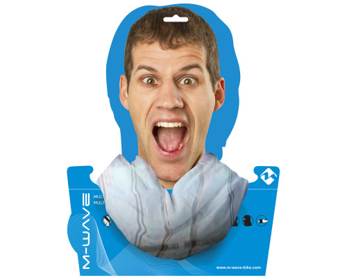 Бандана 5-715116 дышаший полиэстер с микрофиброй 24х48см бесшовная WHITE&STRIPES белая M-WAVE