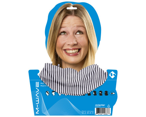 Бандана 5-715122 дышаший полиэстер с микрофиброй 24х48см бесшовная STRIPES полосатая M-WAVE