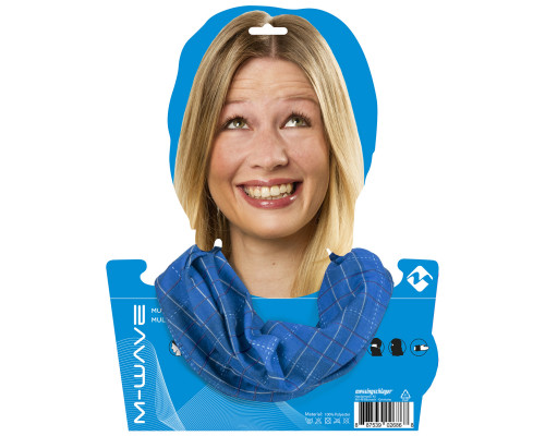 Бандана 5-715128 дышаший полиэстер с микрофиброй 24х48см бесшовная BLUE/RED SQUARED сине-красные квадратики M-WAVE