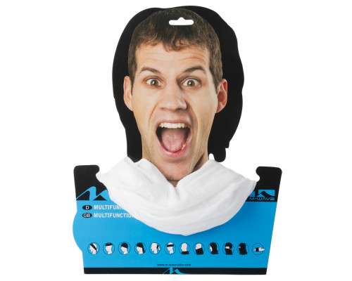 Бандана 5-715196 дышаший полиэстер с микрофиброй 24х48см бесшовная WHITE белая M-WAVE