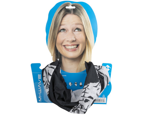 Бандана 5-715199 дышаший полиэстер с микрофиброй 24х48см бесшовная SKULL черная M-WAVE