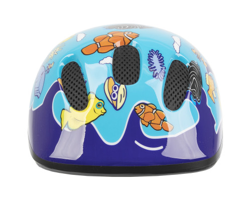 Шлем .детский/подростк. 5-731000 с сеточкой 6 отверстий 52-56см SEA WORLD/голубой M-WAVE