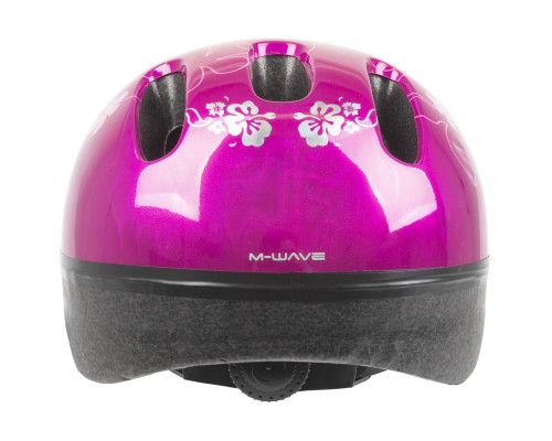 Шлем .детский/подростк. 5-731001 с сеточкой 6 отверстий 52-56см FLOWER/розовый M-WAVE