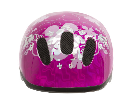 Шлем .детский/подростк. 5-731001 с сеточкой 6 отверстий 52-56см FLOWER/розовый M-WAVE