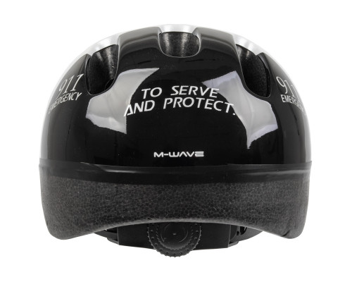 Шлем .детский/подростк. 5-731004 с сеточкой 6 отверстий 52-56см POLICE/черно-белый M-WAVE