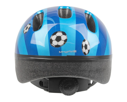 Шлем .детский/подростк. 5-731007 с сеточкой 6 отверстий 52-56см SOCCER/сине-бело-черный M-WAVE