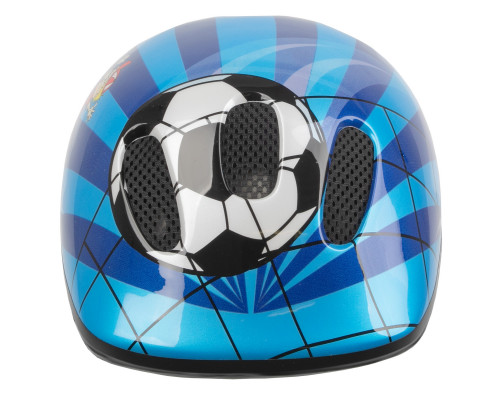 Шлем .детский/подростк. 5-731007 с сеточкой 6 отверстий 52-56см SOCCER/сине-бело-черный M-WAVE