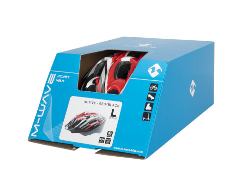 Шлем 5-731035 с сеточкой 11 отверстий, 58-61см черно-красно-белый M-WAVE ACTIVE