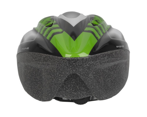 Шлем 5-731036 с сеточкой 11 отверстий, 54-58см черно-бело-зеленый M-WAVE ACTIVE