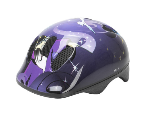 Шлем .детский/подростк. 5-731123 с сеточкой 6 отверстий 52-56см WIZARD/пурпурно-сине-черный M-WAVE