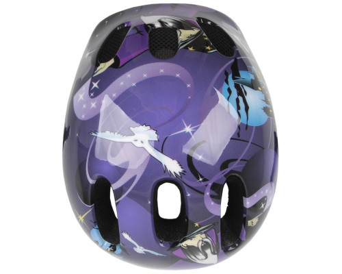 Шлем .детский/подростк. 5-731123 с сеточкой 6 отверстий 52-56см WIZARD/пурпурно-сине-черный M-WAVE
