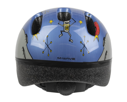 Шлем .детский/подростк. 5-731125 с сеточкой 6 отверстий 52-56см SPACE/голубой светоотраж. M-WAVE