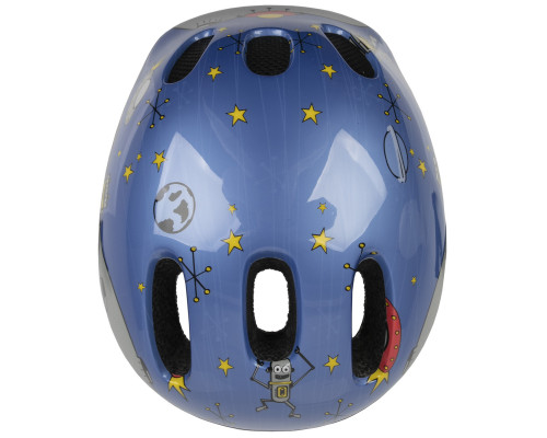 Шлем .детский/подростк. 5-731125 с сеточкой 6 отверстий 52-56см SPACE/голубой светоотраж. M-WAVE
