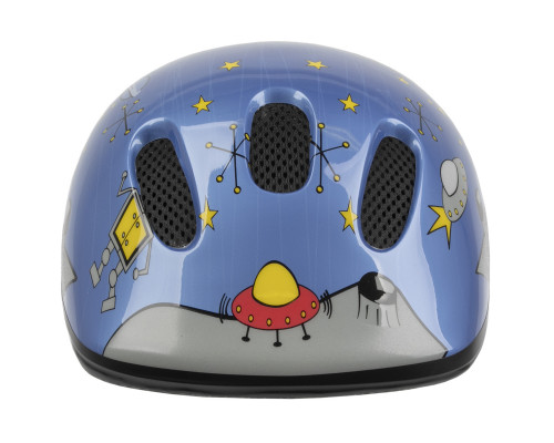 Шлем .детский/подростк. 5-731125 с сеточкой 6 отверстий 52-56см SPACE/голубой светоотраж. M-WAVE