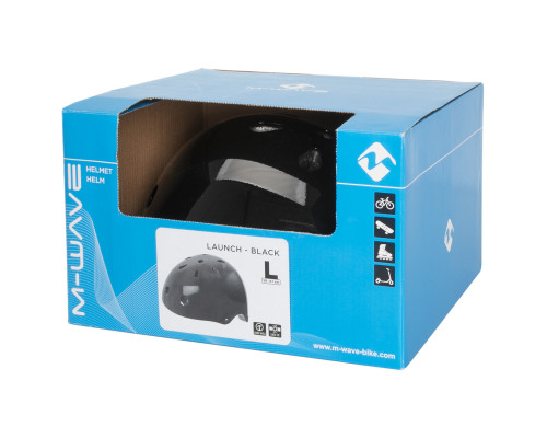 Шлем 5-731282 универс/ВМХ/FREESTYLE 11 отверстий,суперпрочный 58-61см черный лакир. M-WAVE