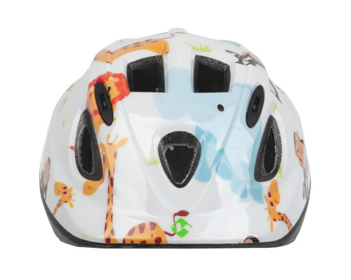 Шлем .детский/подростк. 5-731880 с сеточкой 12 отверстий, INMOLD 48-54см ZOO/белый M-WAVE JUNIOR