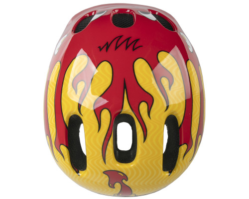 Шлем .детский/подростк. 5-734040 с сеточкой 6 отверстий 50-57см LITTLE DEVIL/красно-желтый M-WAVE