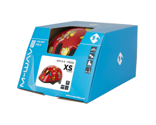 Шлем .детский/подростк. 5-734070 с сеточкой 6 отверстий 48-52см FROGS/красный M-WAVE