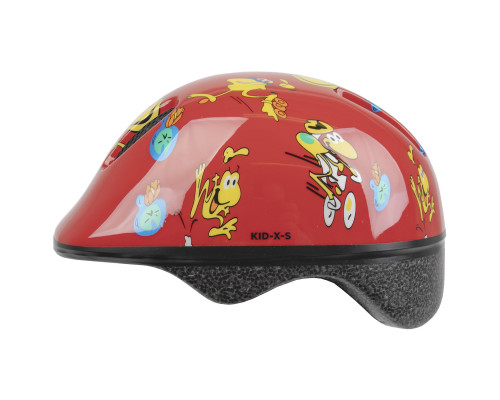 Шлем .детский/подростк. 5-734070 с сеточкой 6 отверстий 48-52см FROGS/красный M-WAVE