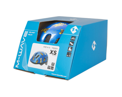 Шлем .детский/подростк. 5-734072 с сеточкой 6 отверстий 48-52см TEDDY/голубой M-WAVE