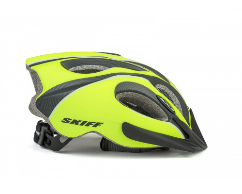 Шлем 8-9001267 спортитный с сеточкой Skiff 171 14 отверстий, INMOLD неоново-желто-черный 52-58см AUTHOR