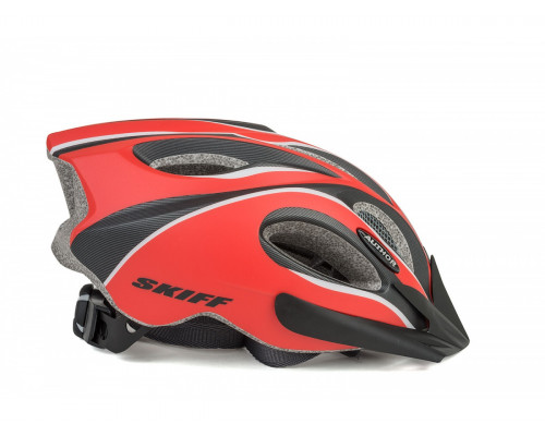 Шлем 8-9001269 спортитный с сеточкой Skiff 172 14 отверстий, INMOLD красно-черный 52-58см AUTHOR