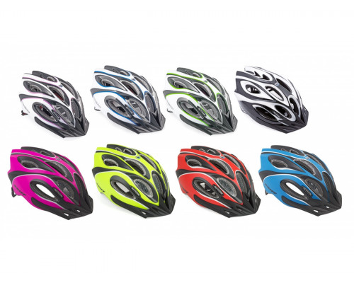 Шлем 8-9001269 спортитный с сеточкой Skiff 172 14 отверстий, INMOLD красно-черный 52-58см AUTHOR