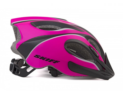 Шлем 8-9001271 спортитный с сеточкой Skiff 191 14 отверстий, INMOLD матовыйрозово-черный 52-58см 271г. AUTHOR