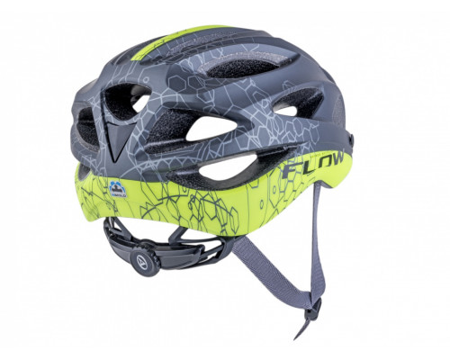 Шлем 8-9001680 спортитный Flow X9 191 Blk/Yel-Neon 17 отверстий, INMOLD черно-неоново-желтый 54-58см 263г. AUTHOR
