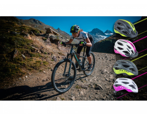 Шлем 8-9001680 спортитный Flow X9 191 Blk/Yel-Neon 17 отверстий, INMOLD черно-неоново-желтый 54-58см 263г. AUTHOR