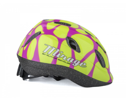 Шлем 8-9089969 с сеточкой Mirage 195 INMOLD детский/подростковый 12 отверстий, розово-желтый 48-54см AUTHOR