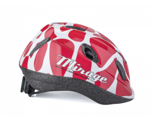 Шлем 8-9089971 с сеточкой Mirage 196 INMOLD детский/подростковый 12 отверстий, красно-белый 48-54см AUTHOR