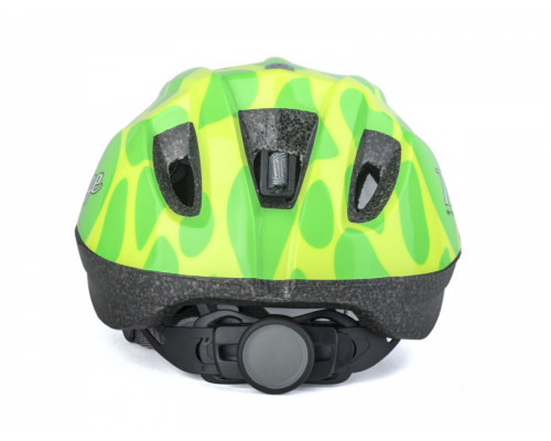 Шлем 8-9089973 с сеточкой Mirage 198 INMOLD детский/подростковый 12 отверстий, зелено-желтый 48-54см AUTHOR