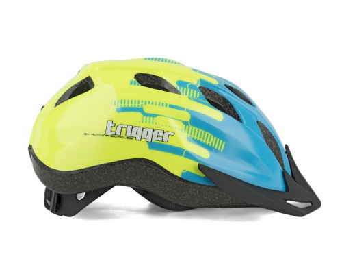 Шлем 8-9090011 с сеточкой Trigger 171Blu INMOLD подростковый 12 отверстий, сине-неон-желтый 52-56см AUTHOR