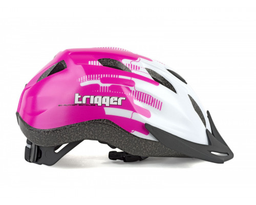 Шлем 8-9090012 с сеточкой Trigger 171 Pnk INMOLD подростковый 12 отверстий, бело-розовый 52-56см AUTHOR